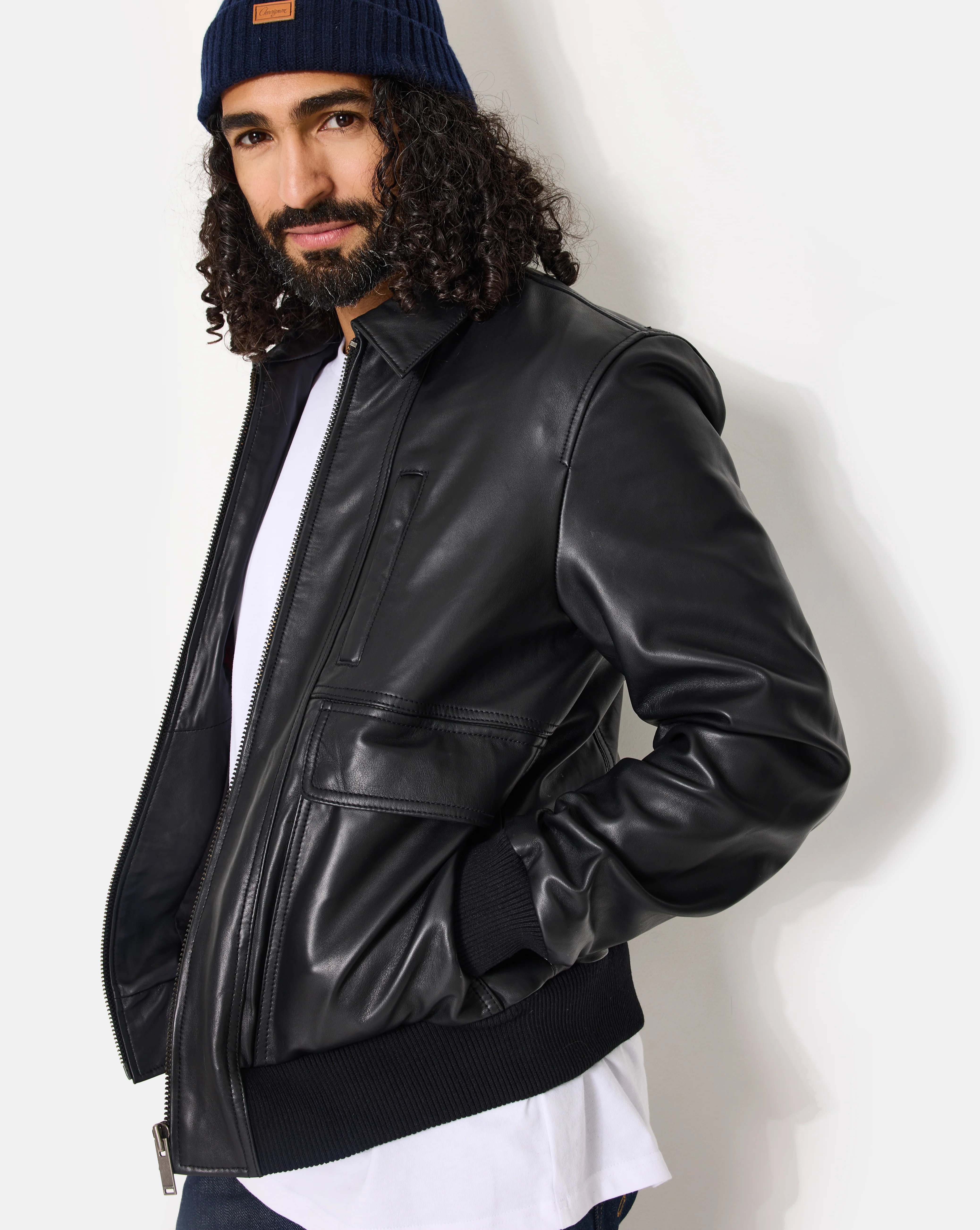 BLOUSON EN CUIR PAOLO NOIR - Image 3