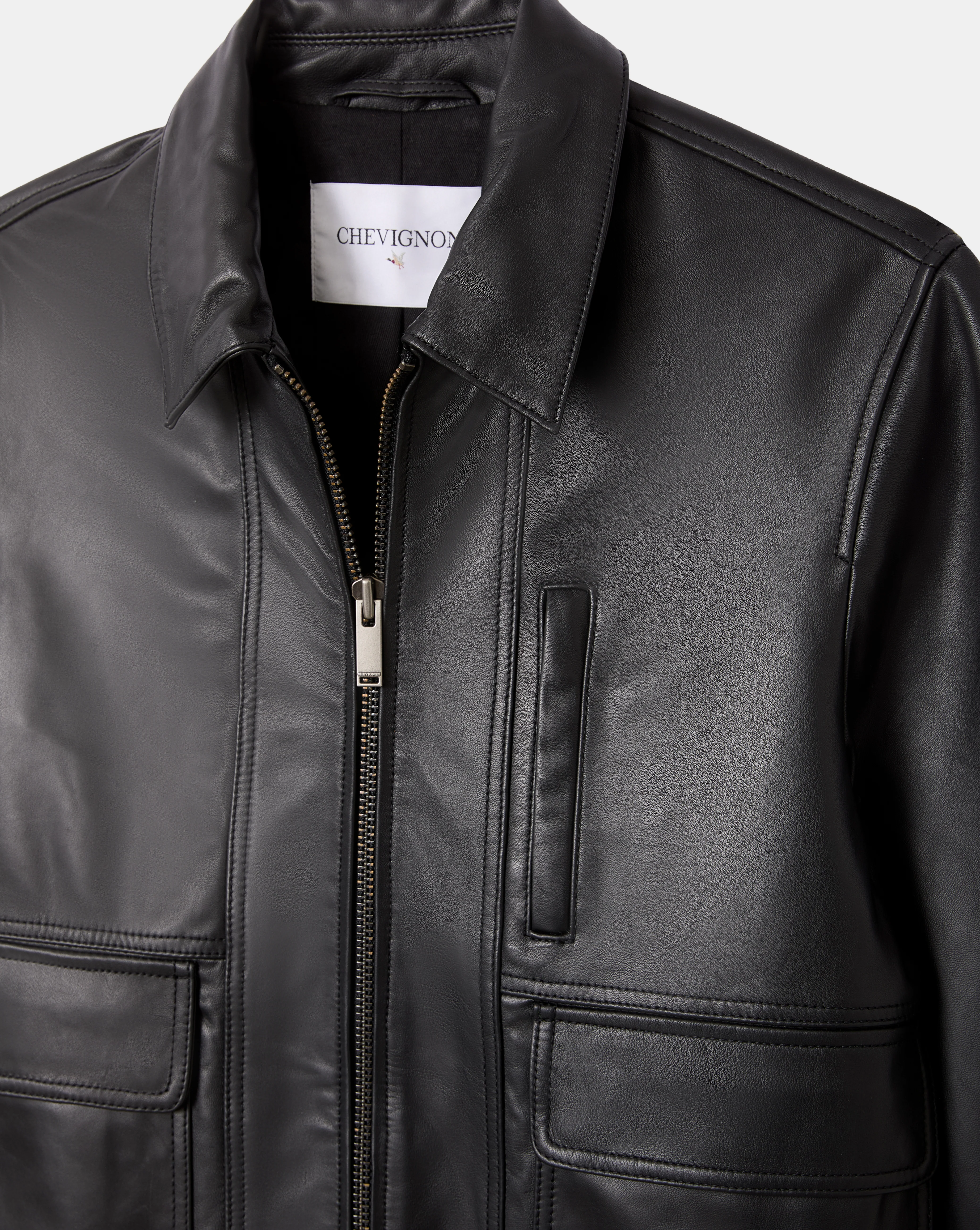 BLOUSON EN CUIR PAOLO NOIR - Image 4