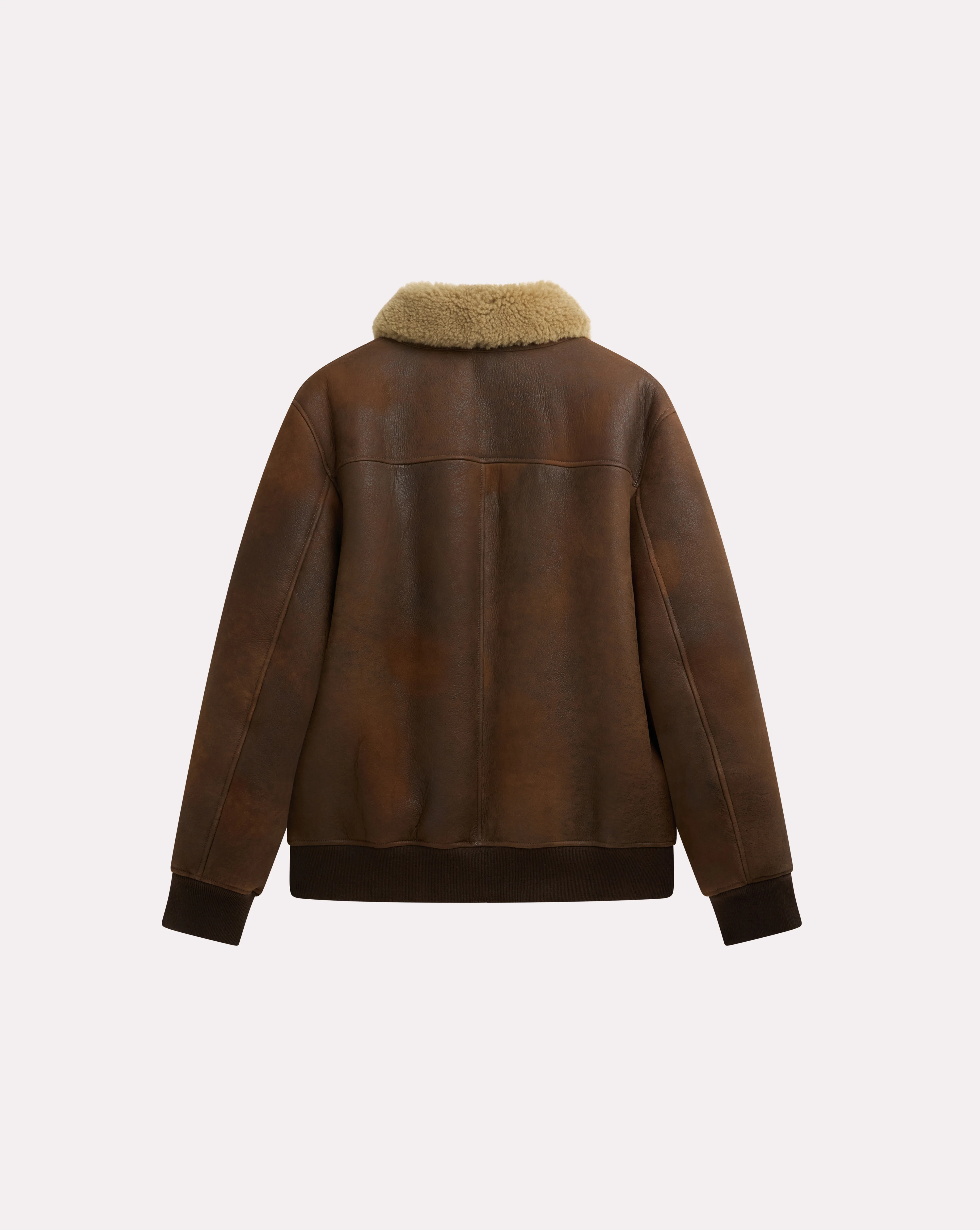 BLOUSON EN CUIR PILOT SHEEP MARRON - Image 4