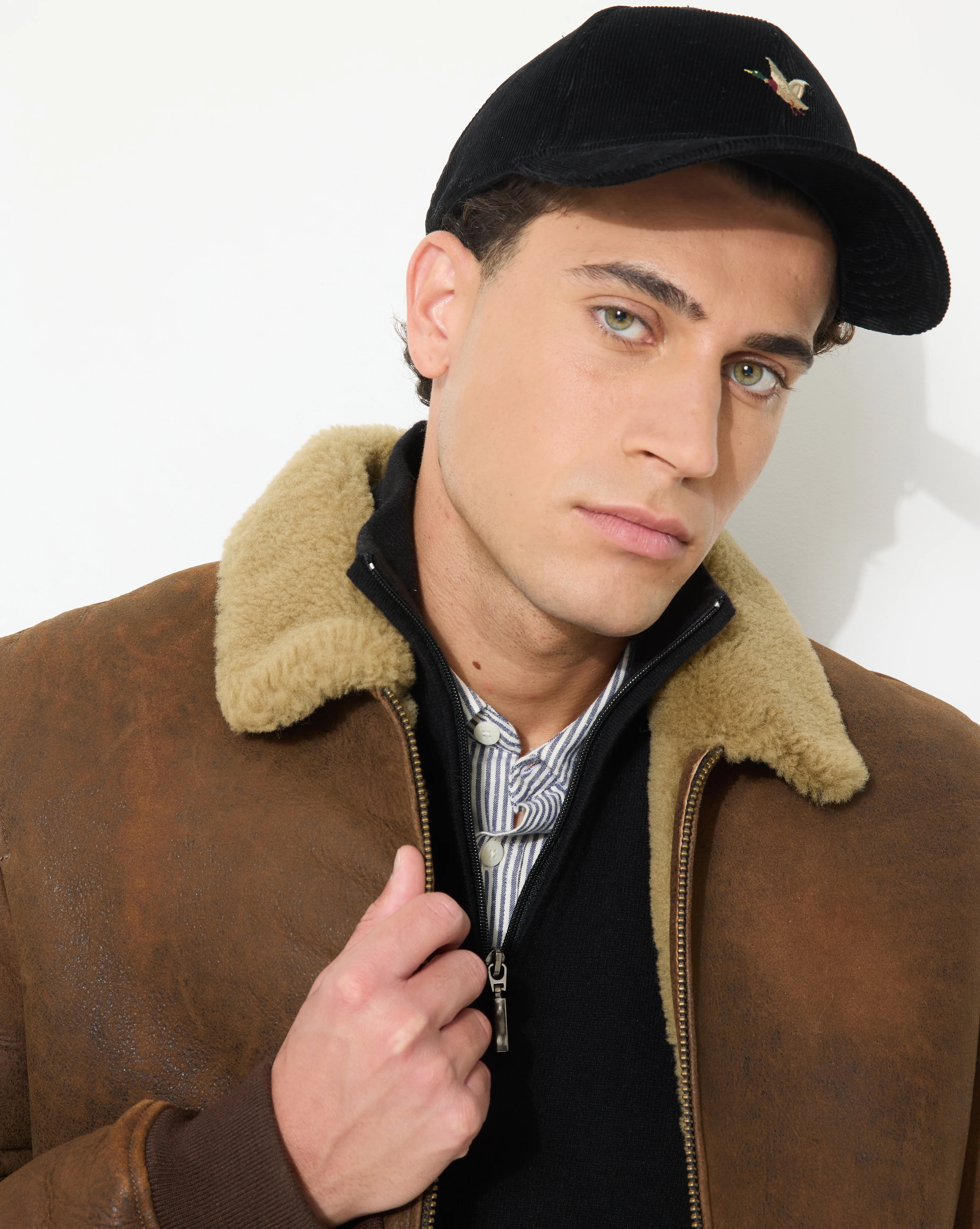 BLOUSON EN CUIR PILOT SHEEP MARRON - Image 7