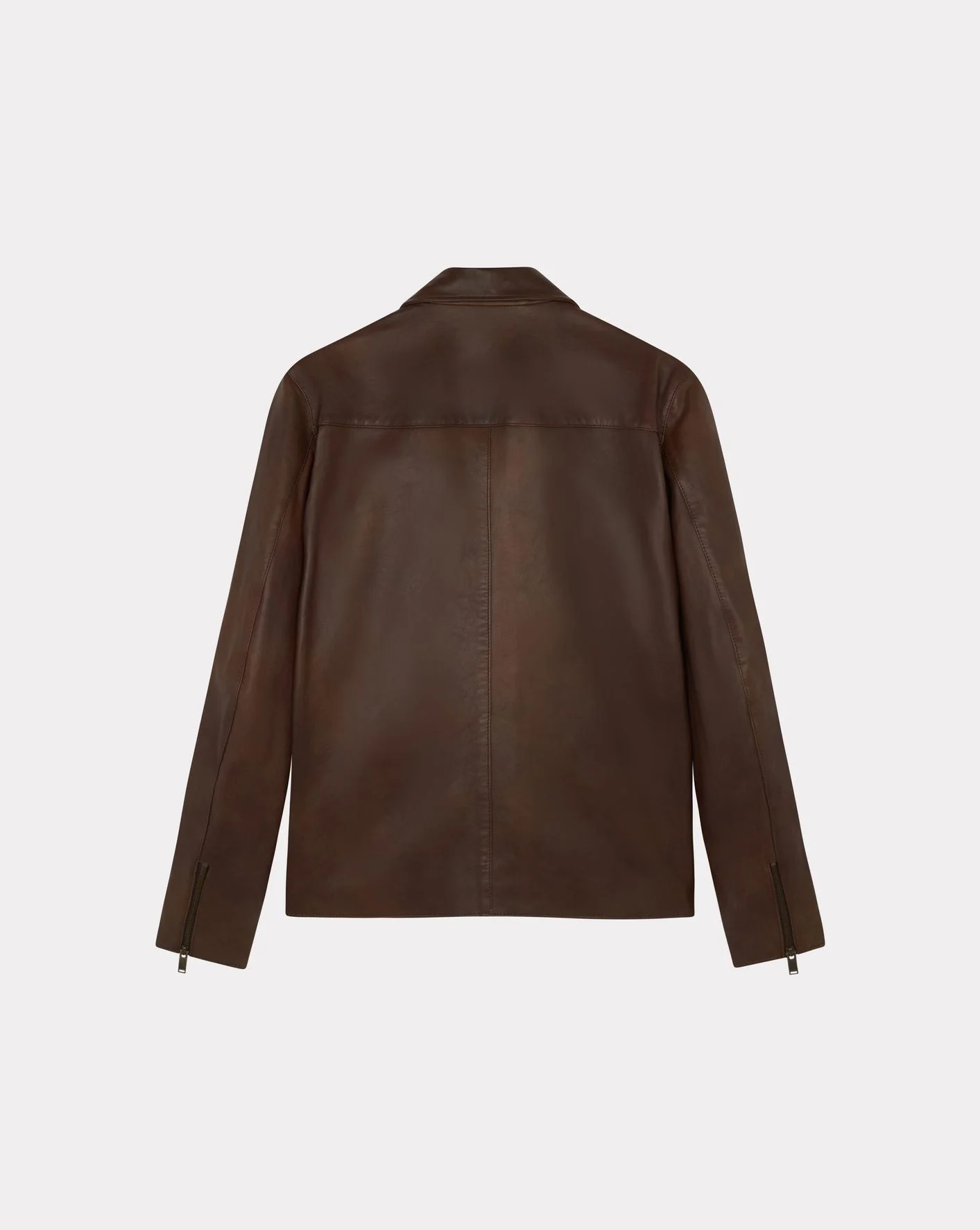BLOUSON EN CUIR TROOPER MARRON - Image 4