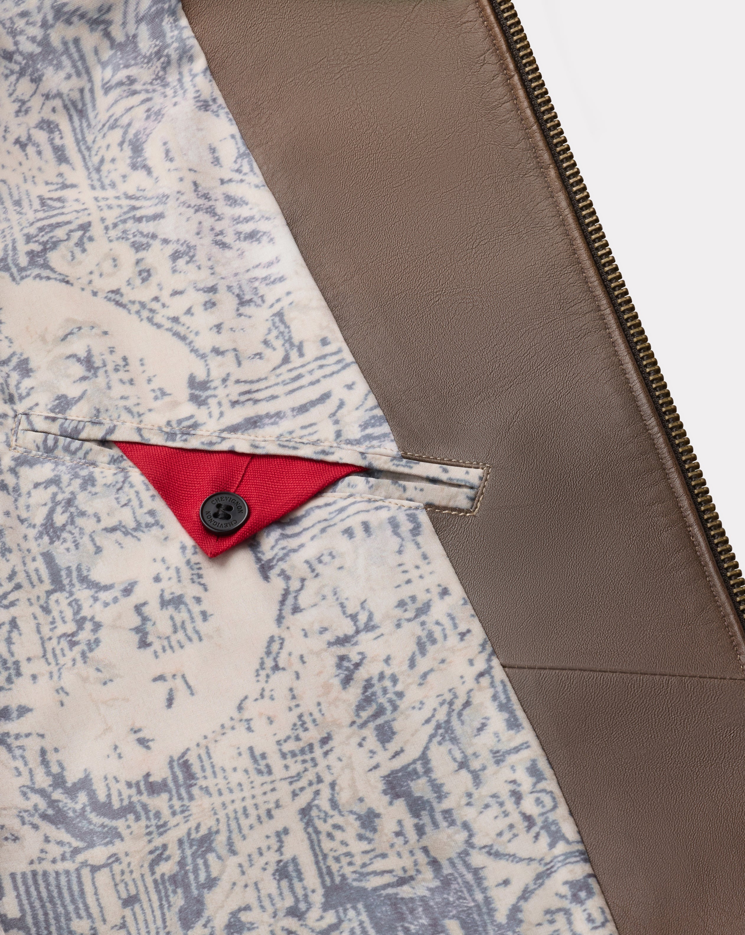BLOUSON EN CUIR TROOPER MARRON - Image 7