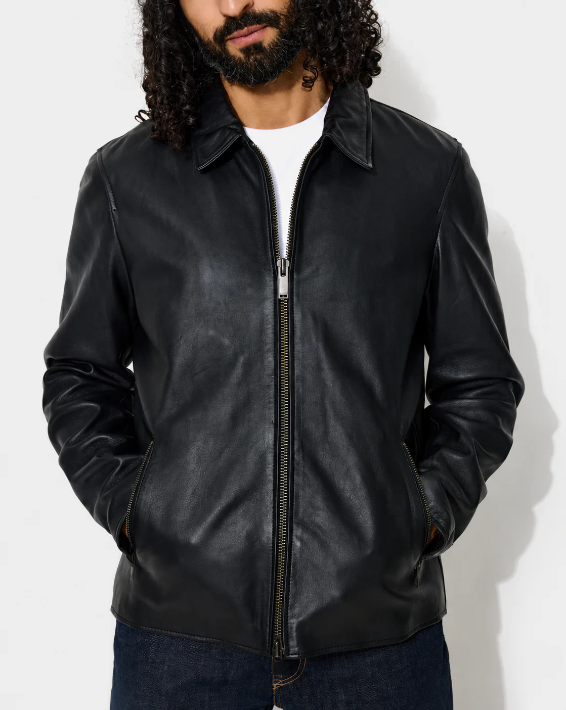 BLOUSON EN CUIR TROOPER NOIR - Image 3
