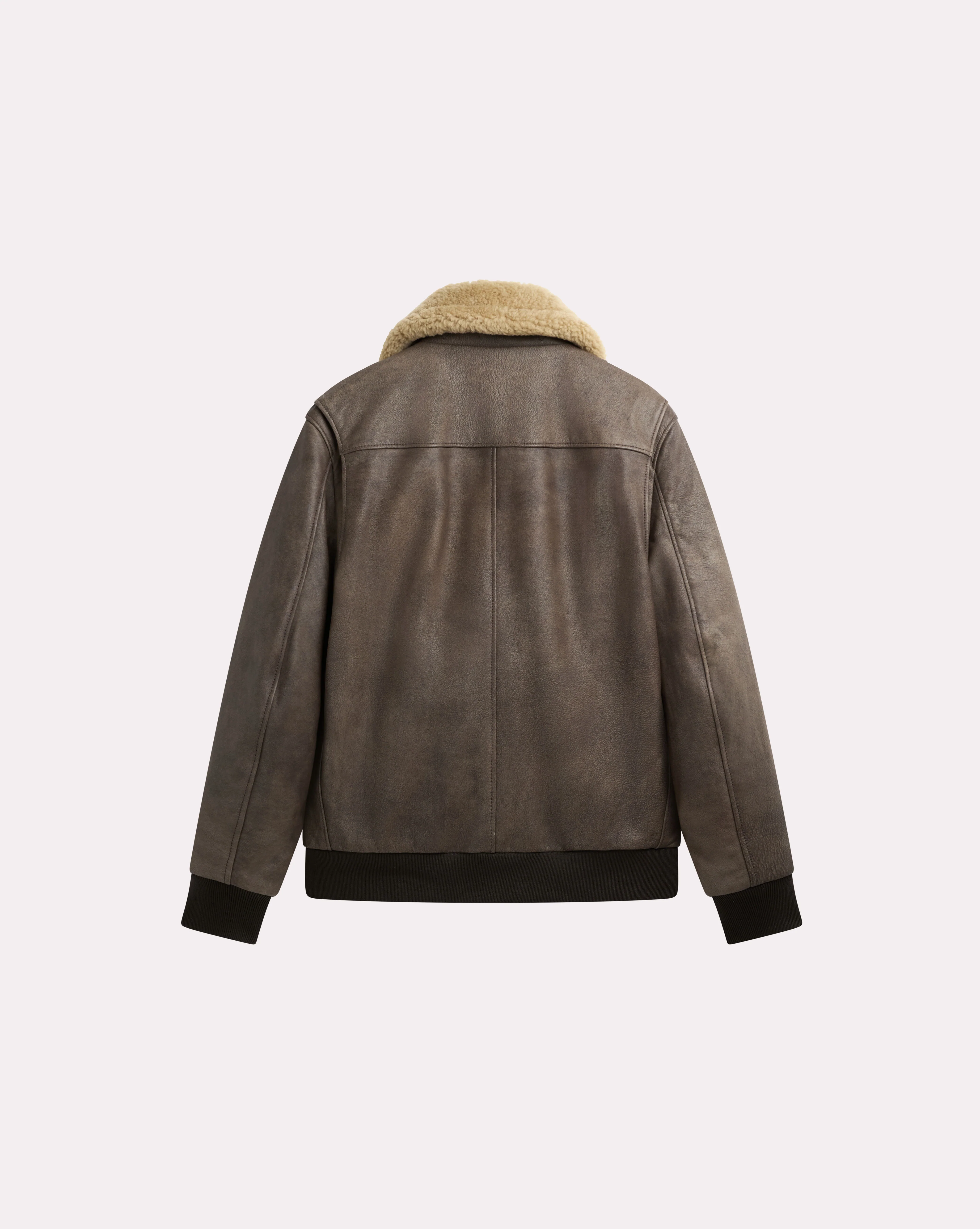 BLOUSON PILOT CUIR MARRON - Image 4
