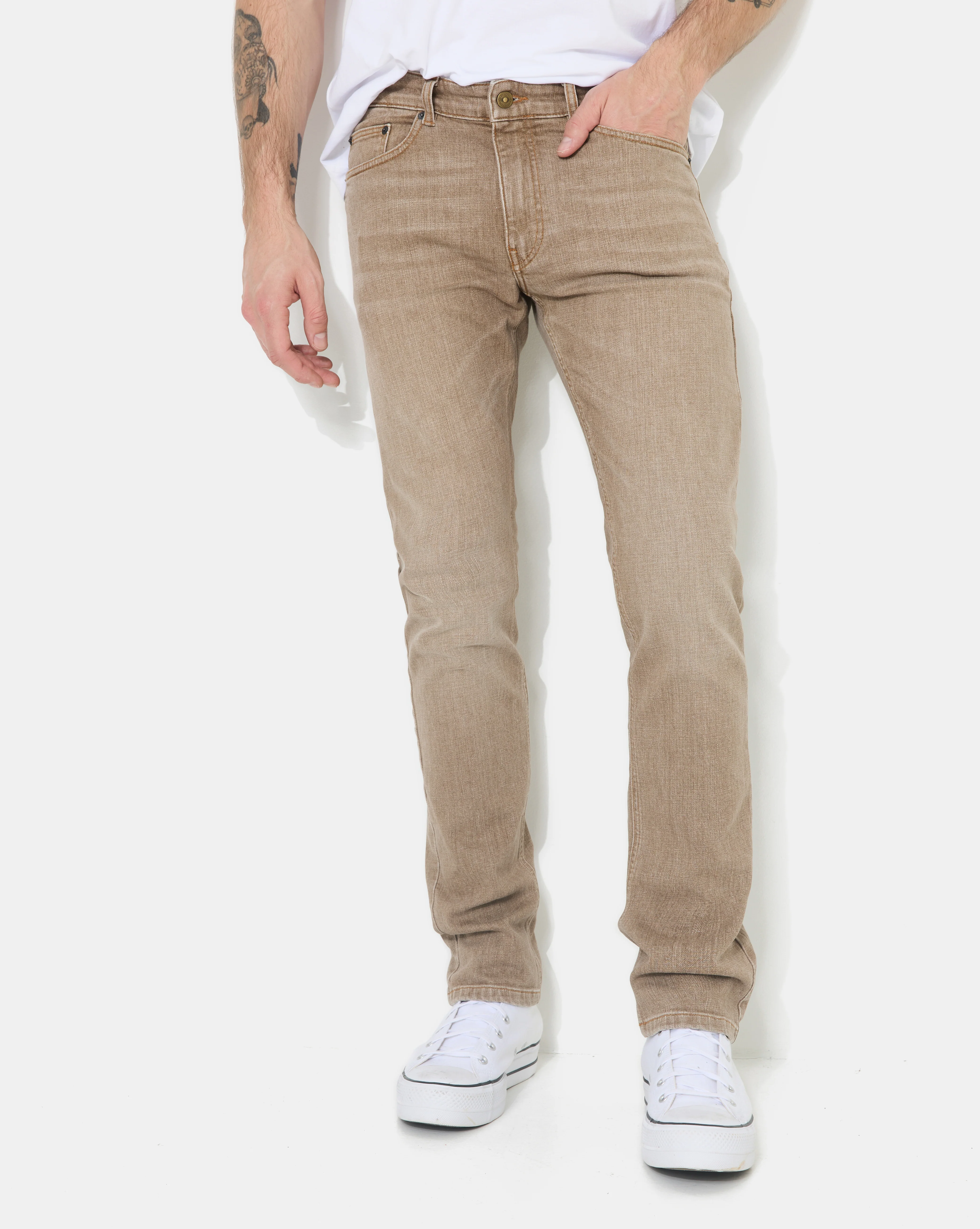 JEAN DENIM STRAIGHT BEIGE - Image 3
