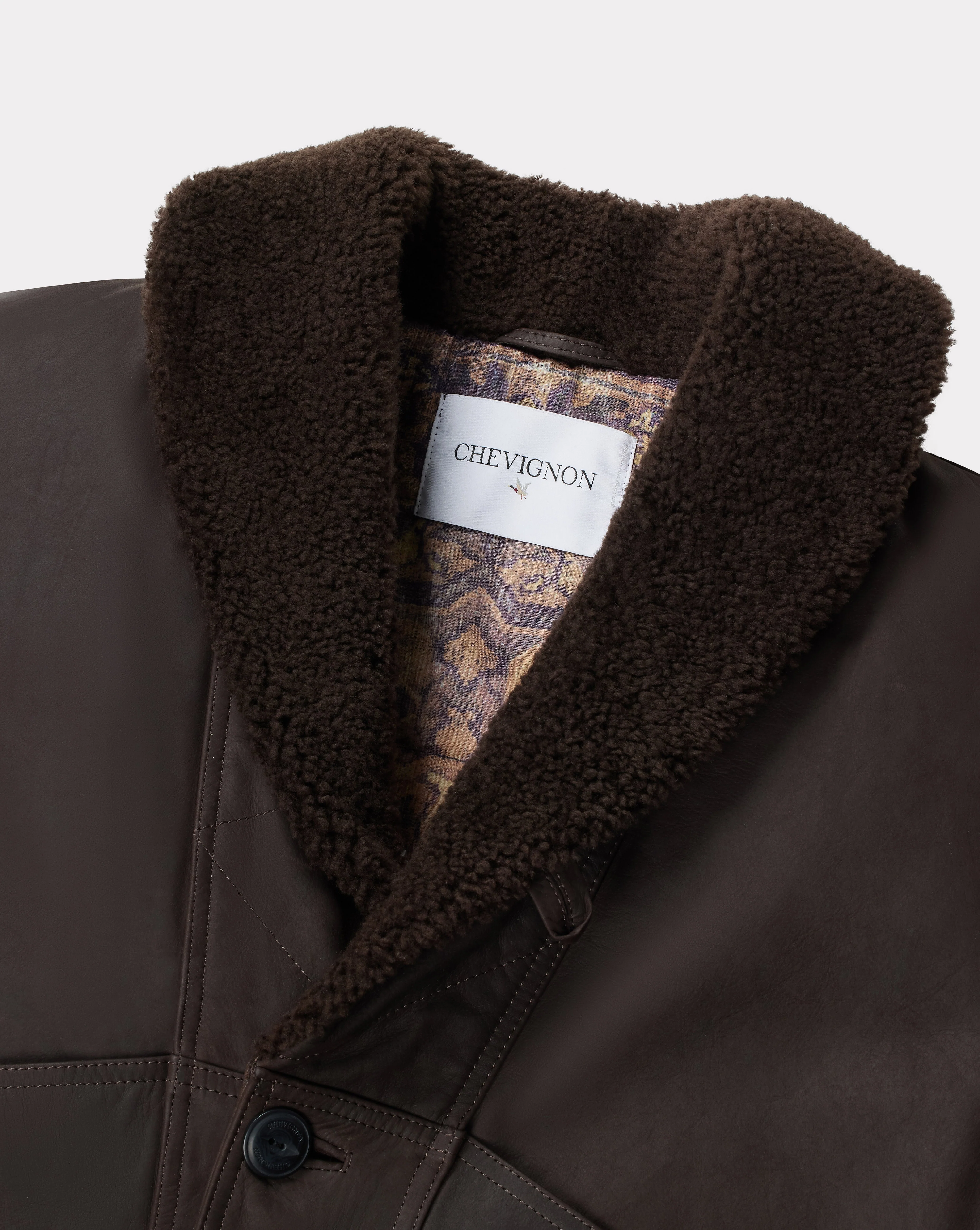 MANTEAU CUIR CAMERAMAN MARRON - Image 3