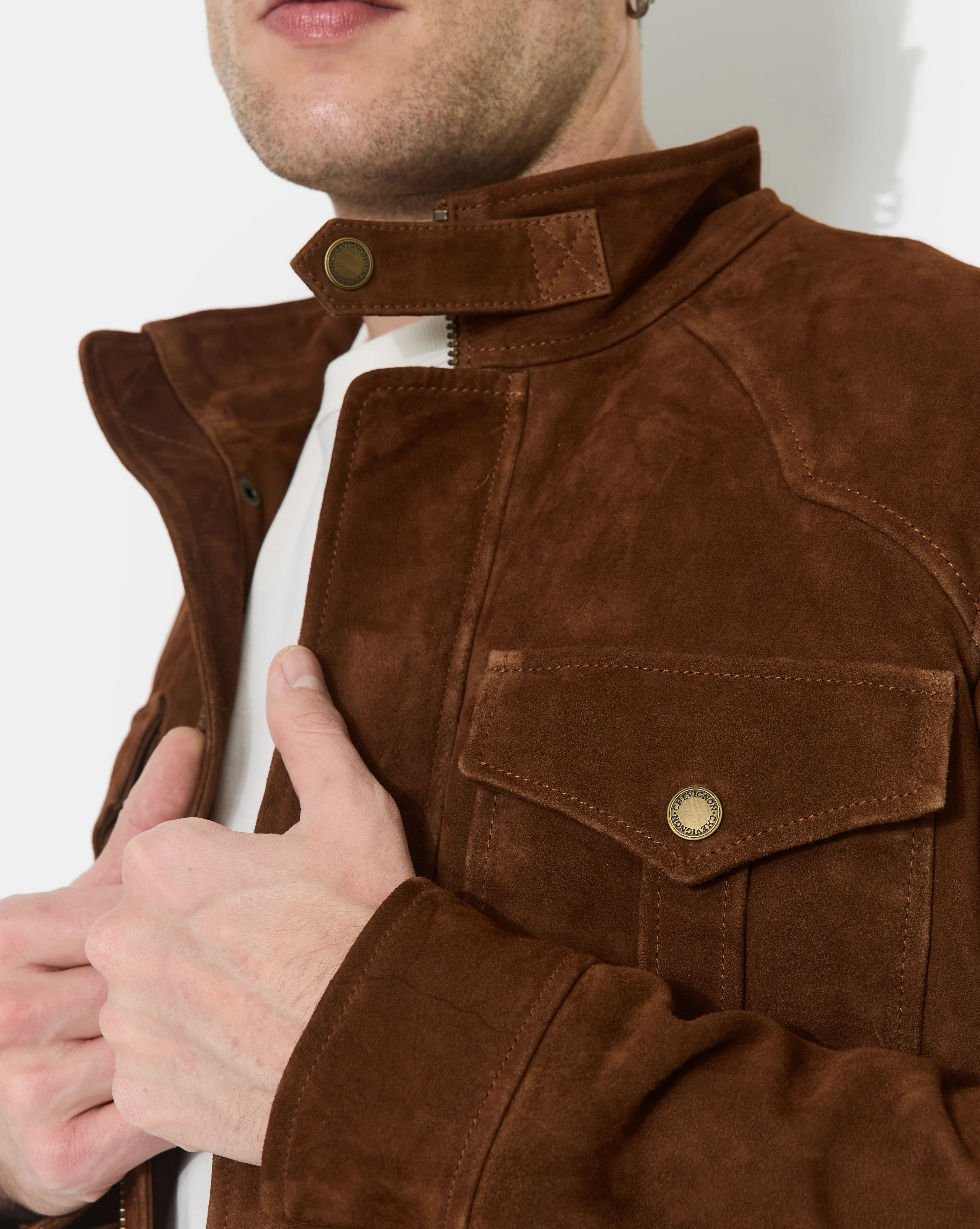 VESTE EN CUIR DAGGER MARRON - Image 5
