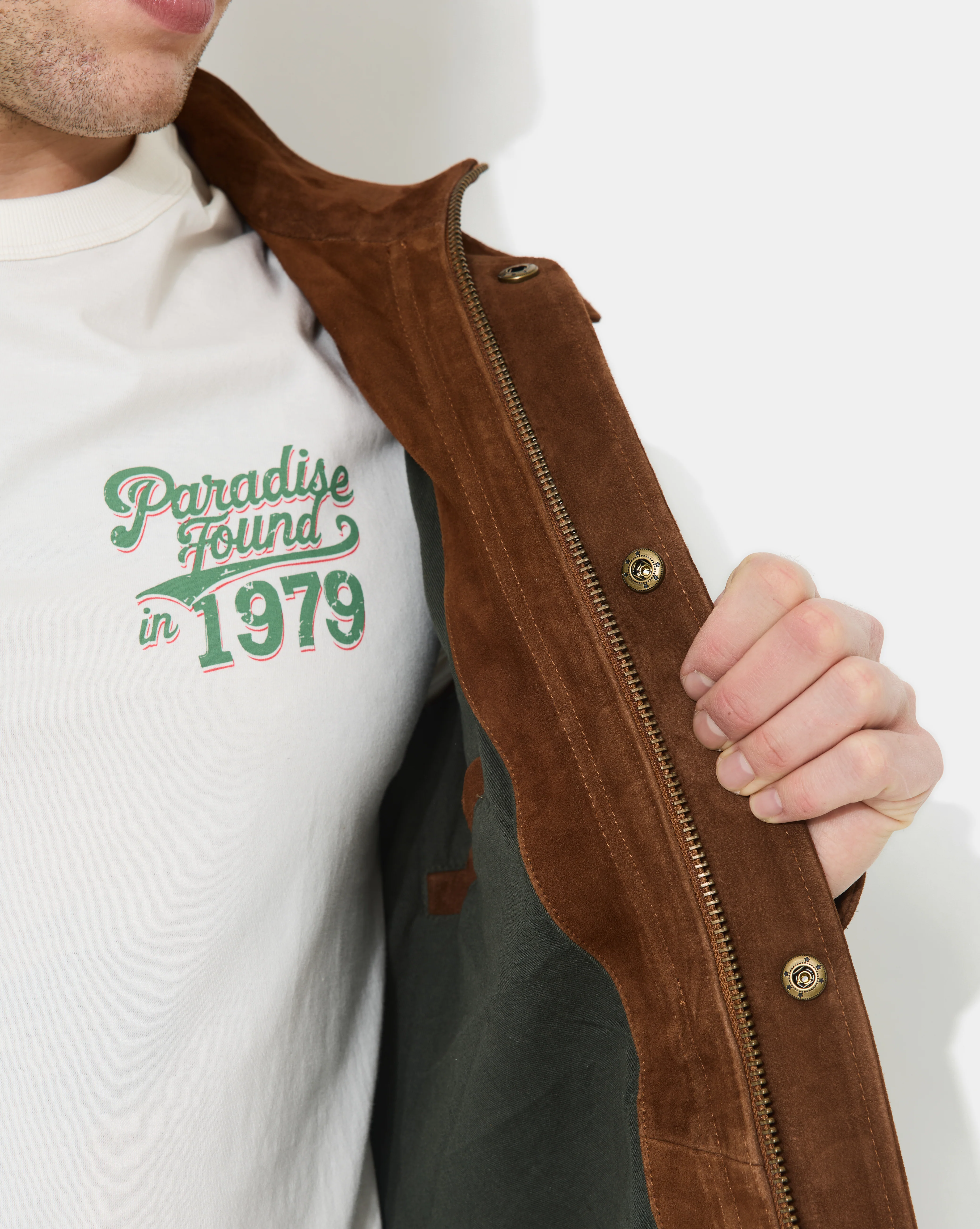 VESTE EN CUIR DAGGER MARRON - Image 7