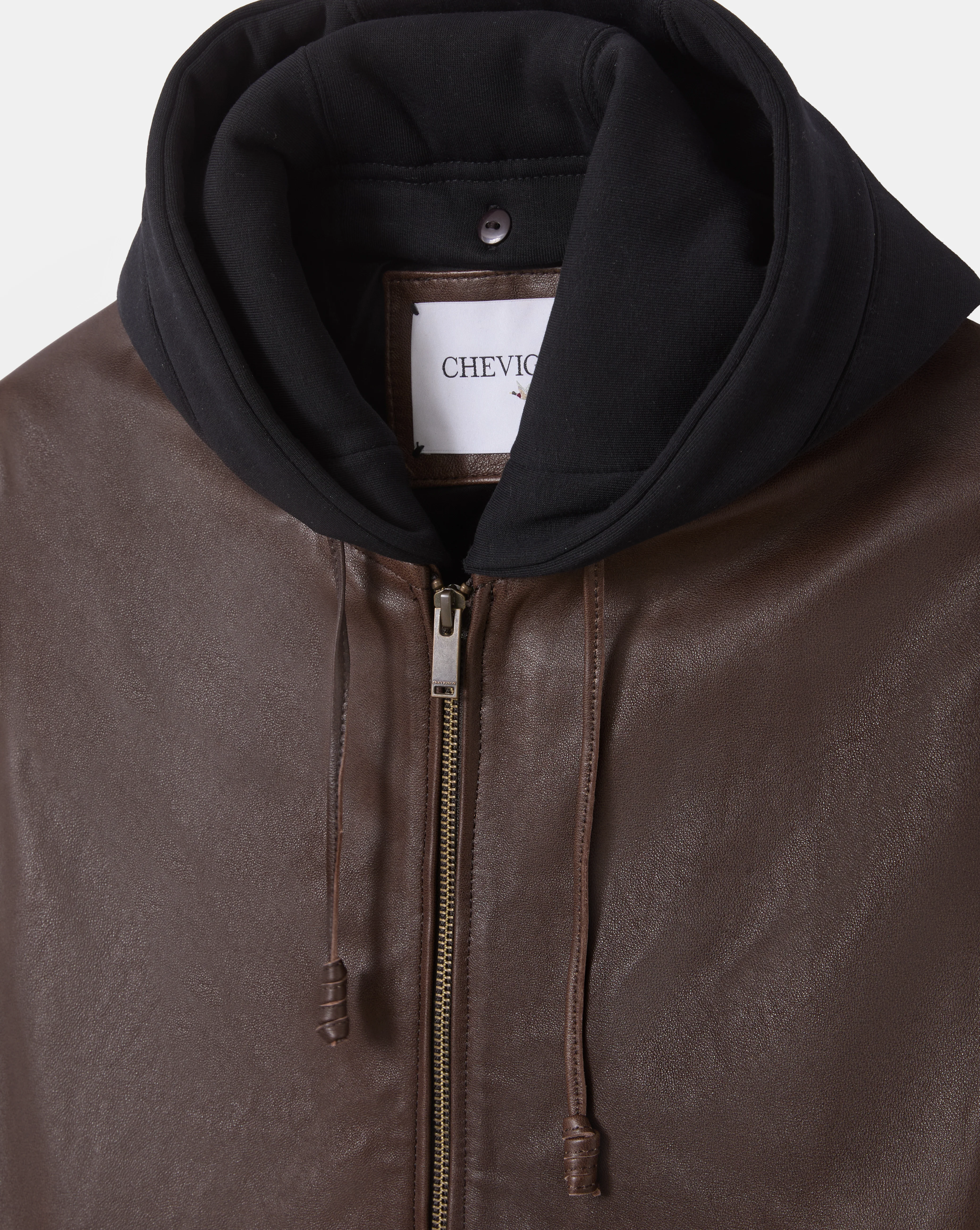 VESTE EN CUIR DJIBRIL MARRON - Image 4